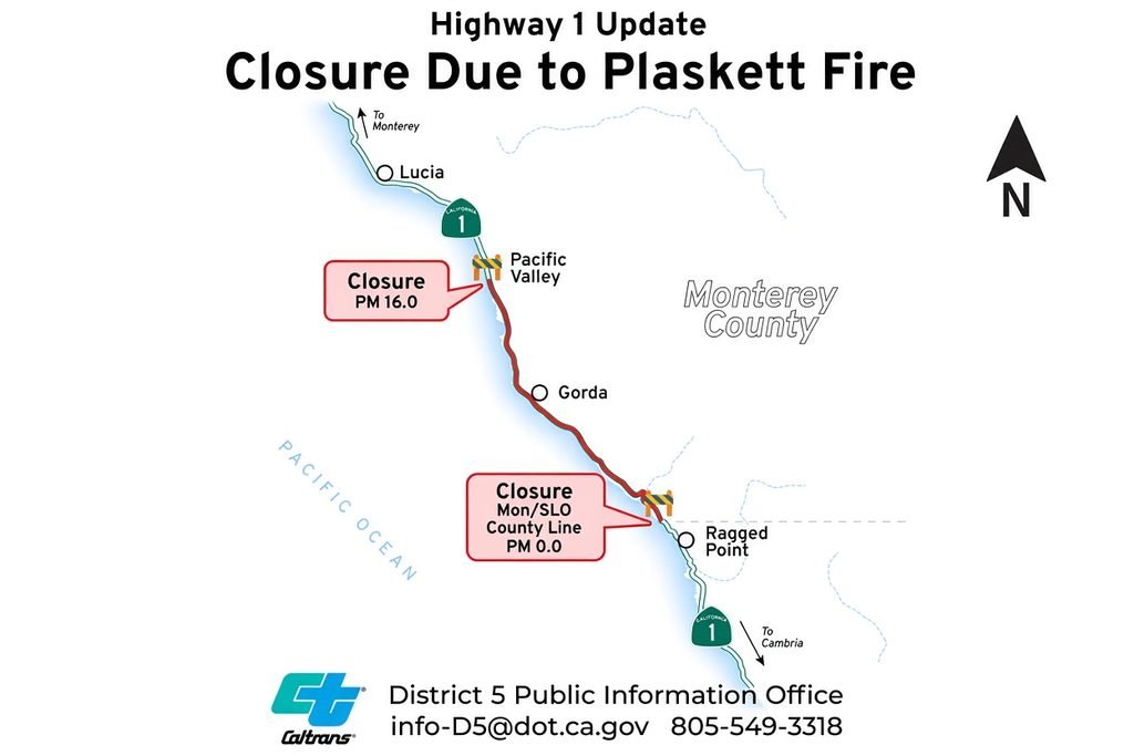Highway 1 northern closure, Highway 1 reopening, Big Sur Highway 1, Big Sur road closure, California road closure, Highway 1 California