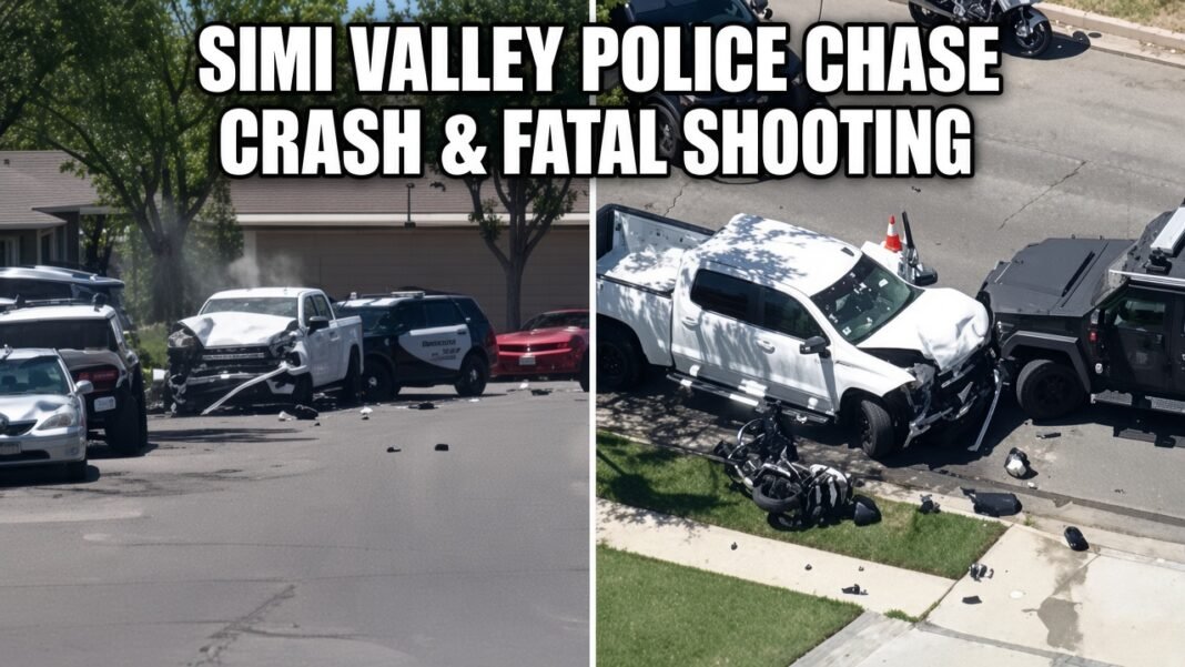 Simi Valley Police Chase Ends in Crash; Man Killed in Police Shooting Simi Valley police chase ends in a crash and fatal shooting